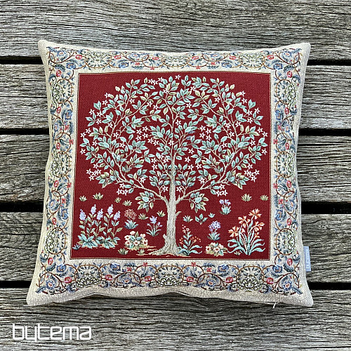 Funda de cojín Gobelino ÁRBOL DE LA SUERTE rojo