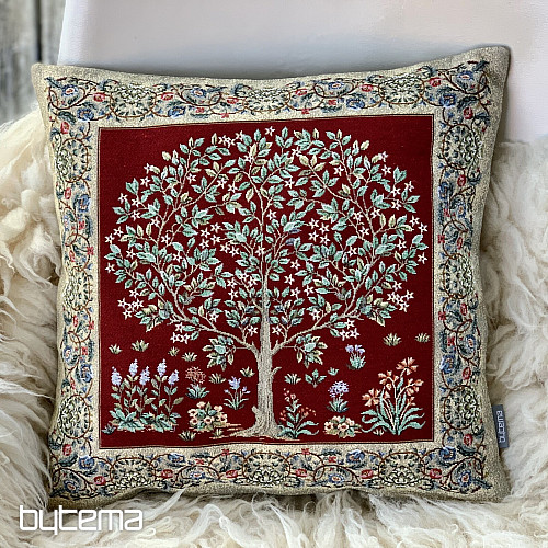 Funda de cojín Gobelino ÁRBOL DE LA SUERTE rojo