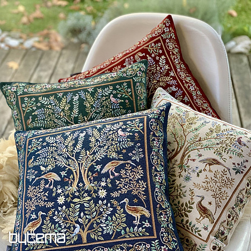 Funda de almohada tapiz WILLIAM MORRIS burdeos