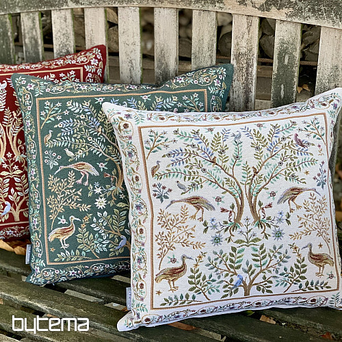 Funda de almohada tapiz WILLIAM MORRIS burdeos