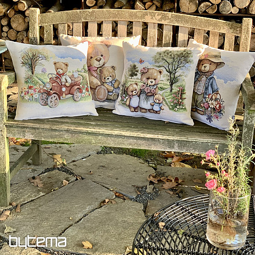 Funda de almohada tapiz FAMILIA DE OSOS