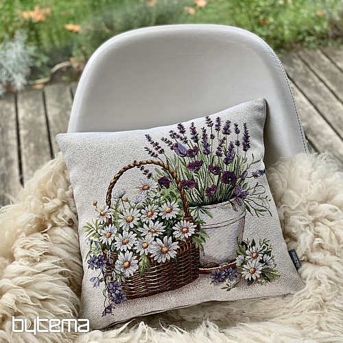 Funda de cojín tapiz BELLEZA EN UNA CESTA