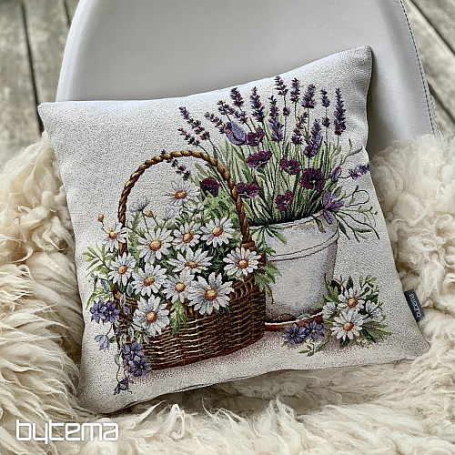 Funda de cojín tapiz BELLEZA EN UNA CESTA