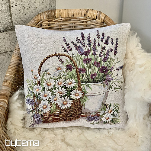 Funda de cojín tapiz BELLEZA EN UNA CESTA