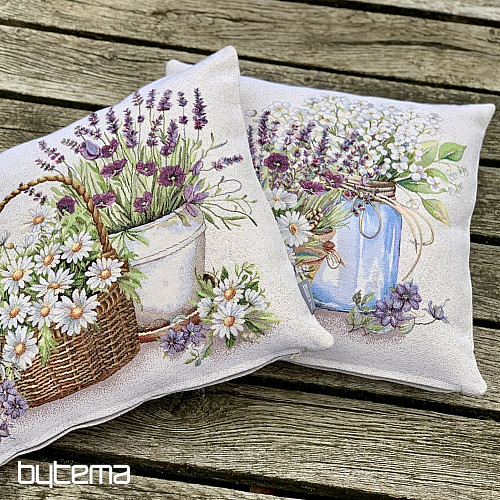 Funda de cojín tapiz BELLEZA EN UNA CESTA