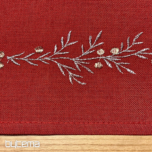 Mantel y mantón navideño bordado ROJO MISTLET