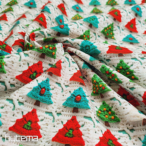 Tela de algodón ÁRBOLES DE CROCHET
