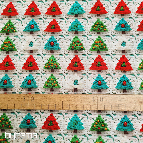 Tela de algodón ÁRBOLES DE CROCHET