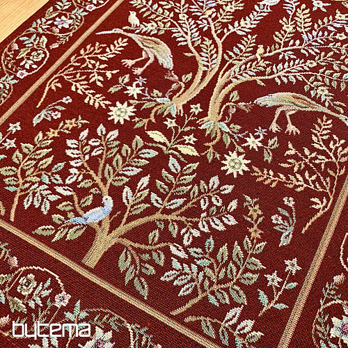 Mantel tapiz y pañuelo WILLIAM MORRIS burdeos
