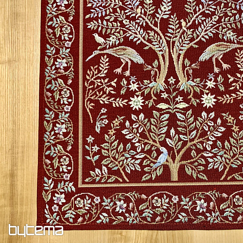 Mantel tapiz y pañuelo WILLIAM MORRIS burdeos