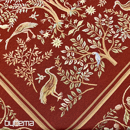 Mantel tapiz y pañuelo WILLIAM MORRIS burdeos