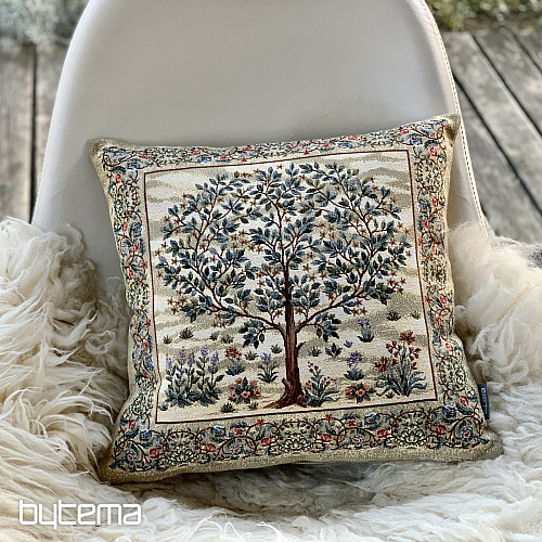 Funda de cojín tapiz ÁRBOL DE LA FELICIDAD beige