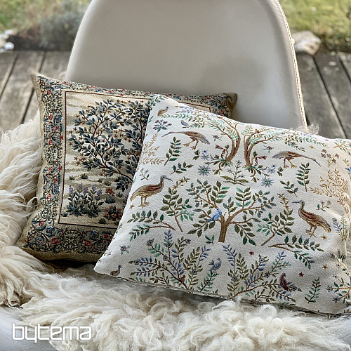 Funda de cojín tapiz WILLIAM MORRIS beige - superficie completa