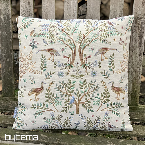 Funda de cojín tapiz WILLIAM MORRIS beige - superficie completa