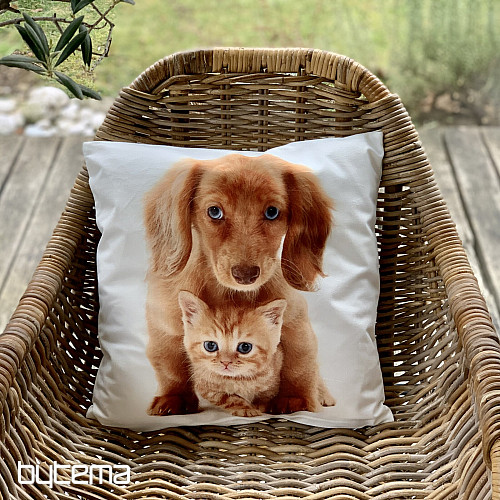 Funda de almohada PERRO Y GATO