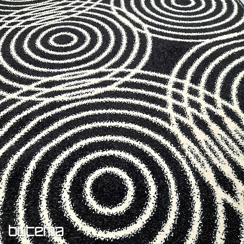 Alfombra de círculos en blanco y negro