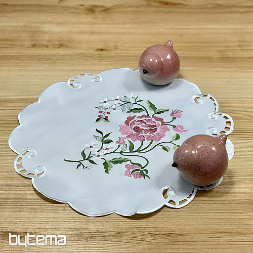 Mantel y bufanda bordados ROSA