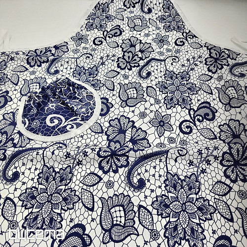 Delantal con pechera BLANCO AZUL
