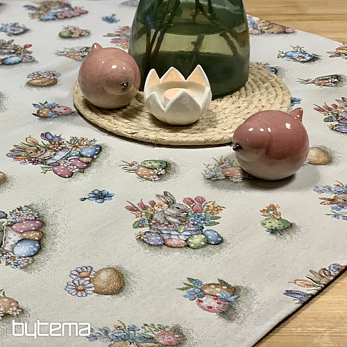Mantel y pañuelo tapiz LIEBRE EN MACETA