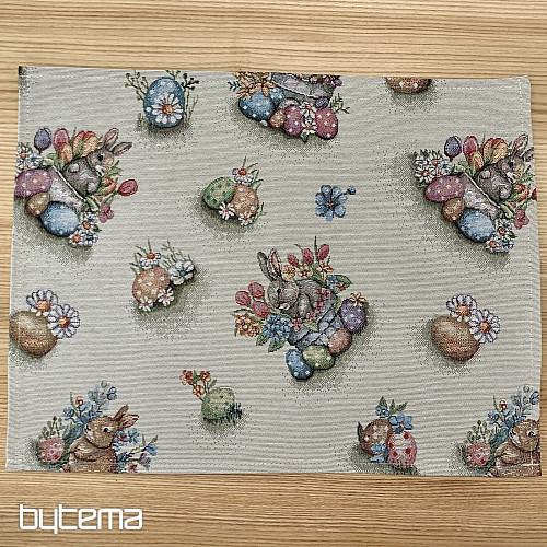 Mantel y pañuelo tapiz LIEBRE EN MACETA