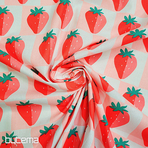 Tela de algodón FRESAS