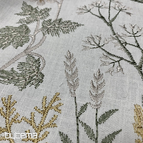 Tela decorativa bordada con flores JENGIBRE