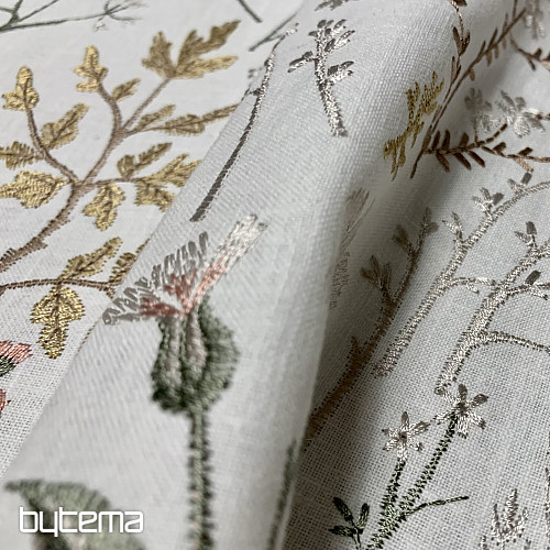 Tela decorativa bordada con flores JENGIBRE