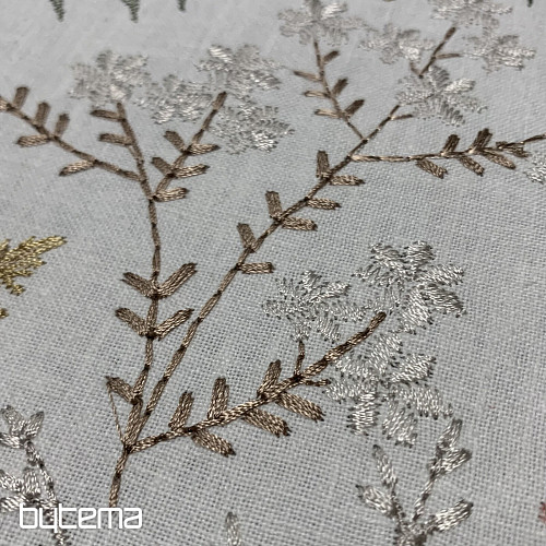 Tela decorativa bordada con flores JENGIBRE