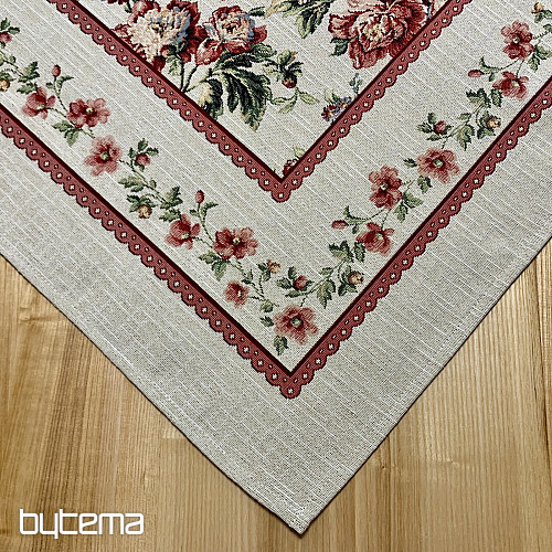 Mantel y pañuelo tapiz ENCAJE ROSA GRANDE