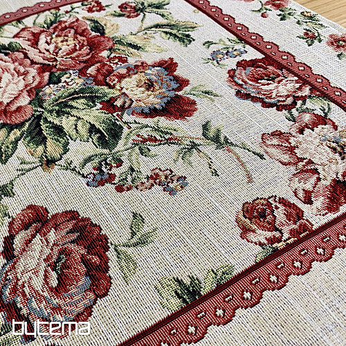 Mantel y pañuelo tapiz ENCAJE ROSA GRANDE