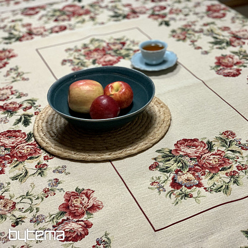 Mantel y pañuelo tapiz ENCAJE ROSA GRANDE