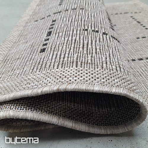 Alfombra bouclé FLOORLUX 20008 líneas plata-negro