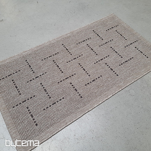 Alfombra bouclé FLOORLUX 20008 líneas plata-negro