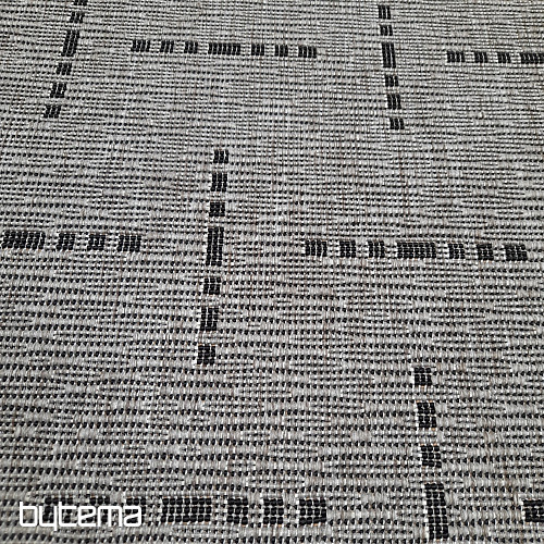 Alfombra bouclé FLOORLUX 20008 líneas plata-negro