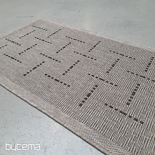 Alfombra bouclé FLOORLUX 20008 líneas plata-negro