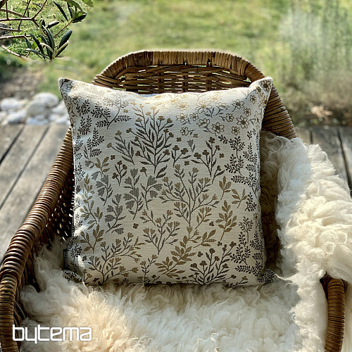 Funda de almohada tapiz GLADIS FLOR beige