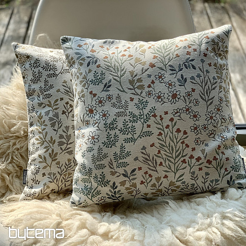 Funda de almohada tapiz GLADIS FLOR beige