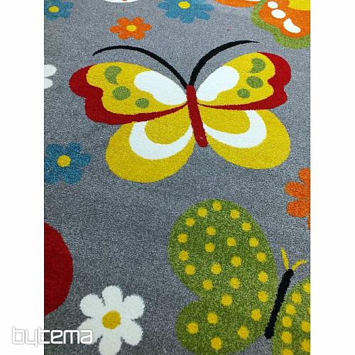 Alfombra infantil MONDO NEW Mariposas gris