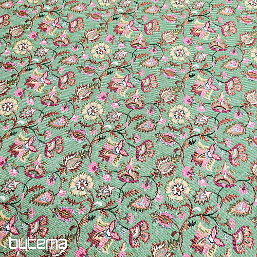 Tela de tapiz VERDE MALVARROSA