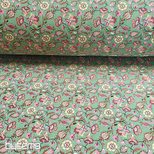 Tela de tapiz VERDE MALVARROSA