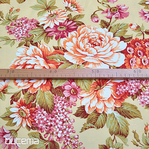 Tela decorativa DOMINA AMARILLA FLOR GRANDE