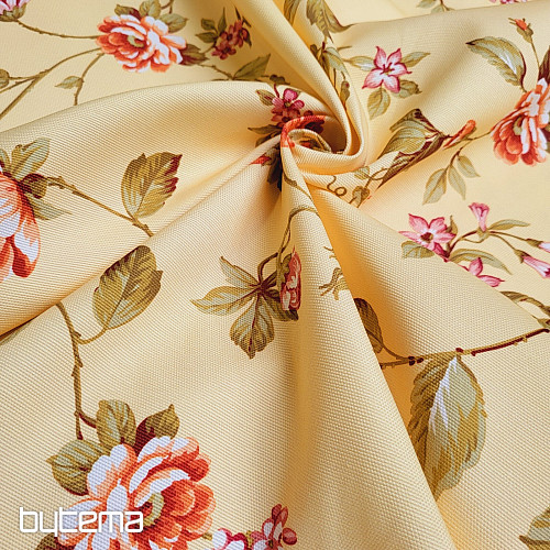 Tela decorativa CÉSAR AMARILLO FLOR PEQUEÑA