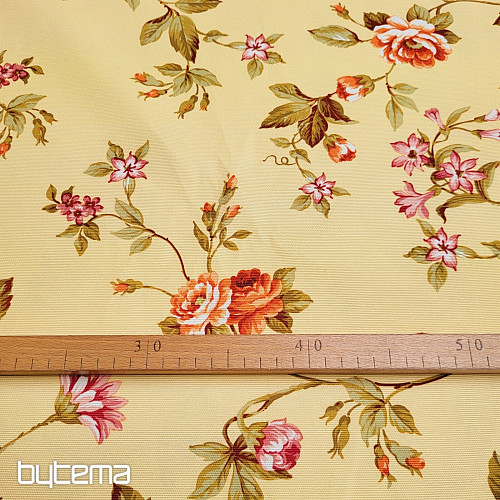 Tela decorativa CÉSAR AMARILLO FLOR PEQUEÑA