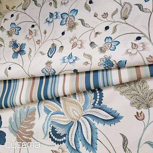 Tela decorativa MONTANA 48 FLORES GRANDES AZULES