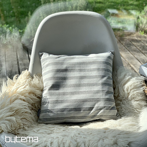 Funda de almohada decorativa TREBOL RAYAS GRIS