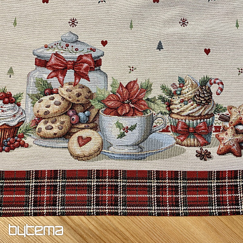 Mantel y bufanda tapiz CARAMELOS DE NAVIDAD