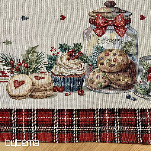 Mantel y bufanda tapiz CARAMELOS DE NAVIDAD