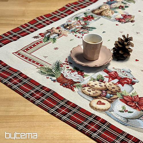 Mantel y bufanda tapiz CARAMELOS DE NAVIDAD