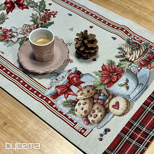 Mantel y bufanda tapiz CARAMELOS DE NAVIDAD
