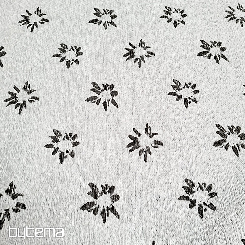 Lujosa tela decorativa FLORES Y DIAMANTES, sv. marrón